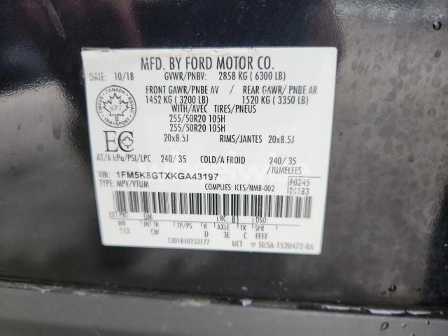 Photo 6 of 2019 FORD EXPLORER SPORT N/A (VIN 1FM5K8GTXKGA43197)