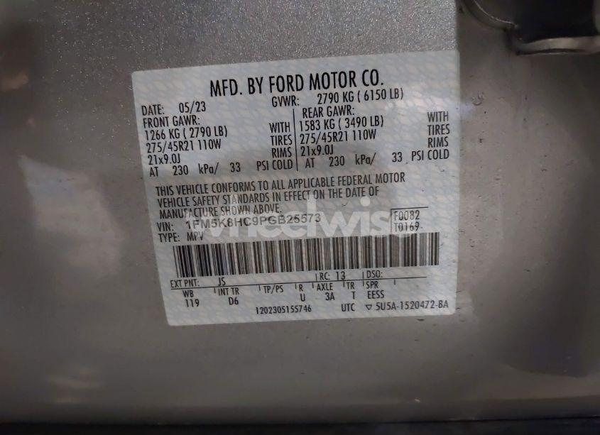 Photo 9 of 2023 Ford Explorer PLATINUM (VIN 1FM5K8HC9PGB25573)