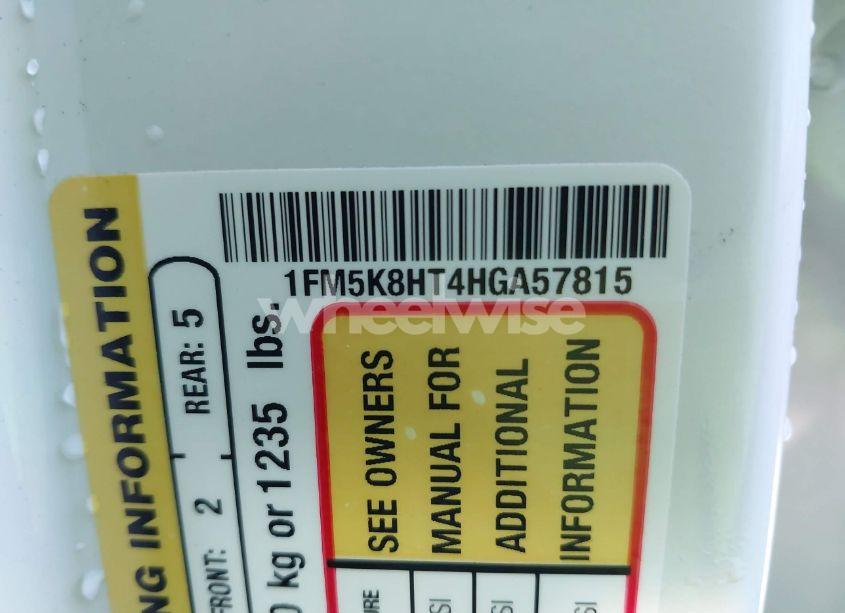 Photo 9 of 2017 Ford Explorer PLATINUM (VIN 1FM5K8HT4HGA57815)