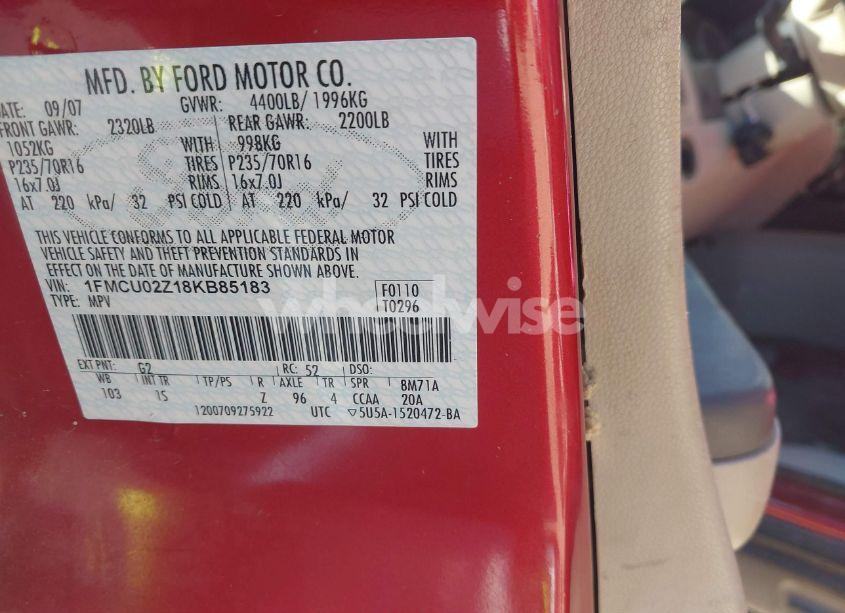 Photo 9 of 2008 Ford Escape XLS/XLS MANUAL (VIN 1FMCU02Z18KB85183)