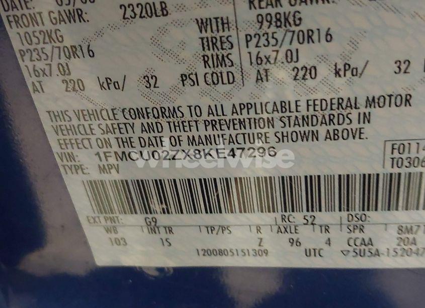 Photo 9 of 2008 Ford Escape XLS/XLS MANUAL (VIN 1FMCU02ZX8KE47296)