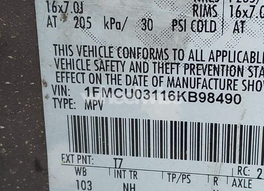 Photo 9 of 2006 Ford Escape XLT/XLT SPORT (VIN 1FMCU03116KB98490)