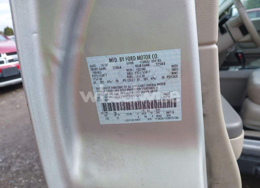 Photo 9 of 2008 Ford Escape XLT (VIN 1FMCU03158KB85129)