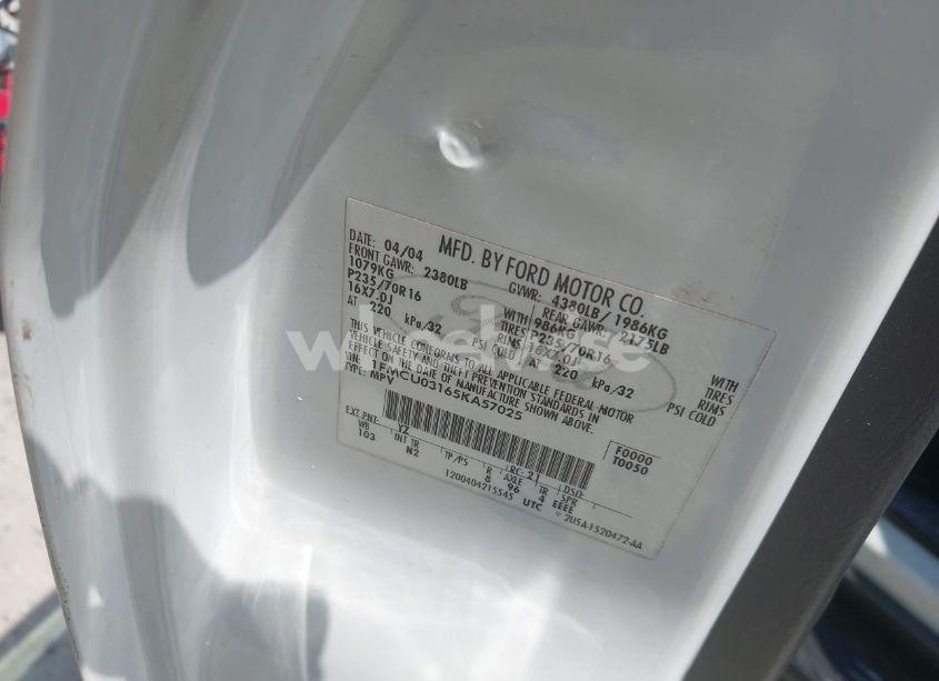 Photo 9 of 2005 Ford Escape XLT (VIN 1FMCU03165KA57025)