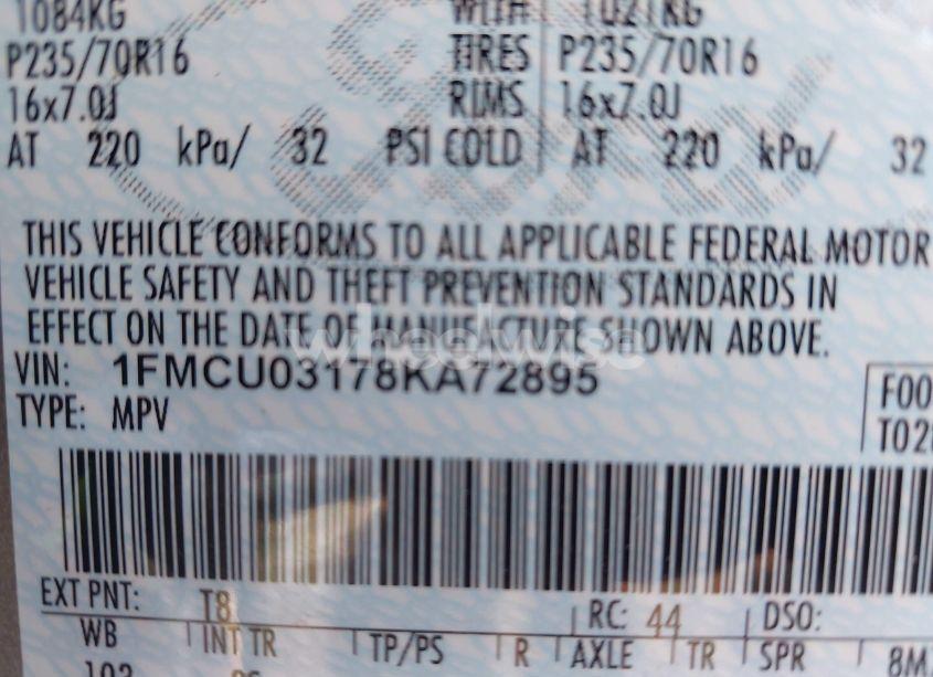 Photo 9 of 2008 Ford Escape XLT (VIN 1FMCU03178KA72895)