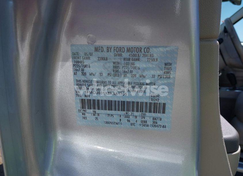 Photo 9 of 2008 Ford Escape XLT (VIN 1FMCU031X8KA81705)