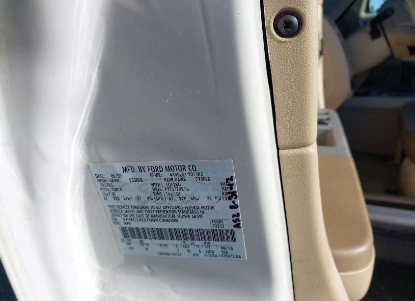 Photo 9 of 2009 Ford Escape XLT (VIN 1FMCU03709KC68098)