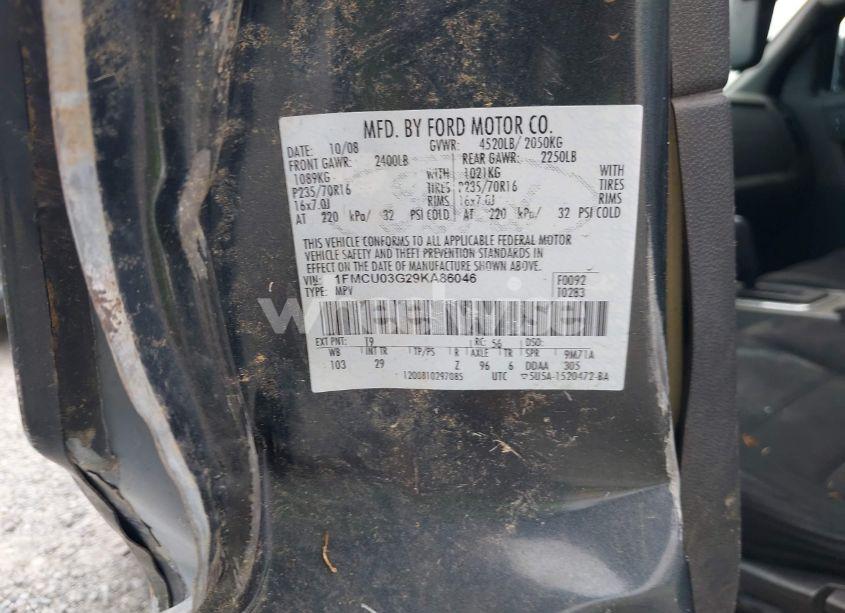 Photo 9 of 2009 Ford Escape XLT (VIN 1FMCU03G29KA86046)