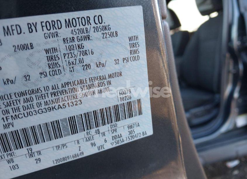 Photo 9 of 2009 Ford Escape XLT (VIN 1FMCU03G39KA51323)