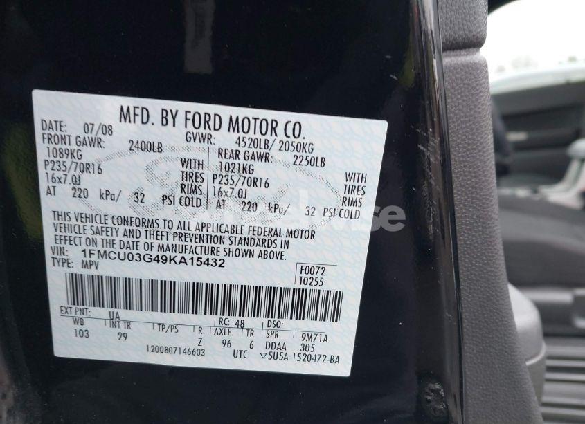 Photo 9 of 2009 Ford Escape XLT (VIN 1FMCU03G49KA15432)