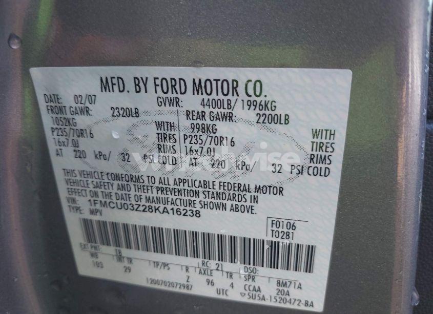 Photo 9 of 2008 Ford Escape XLT (VIN 1FMCU03Z28KA16238)