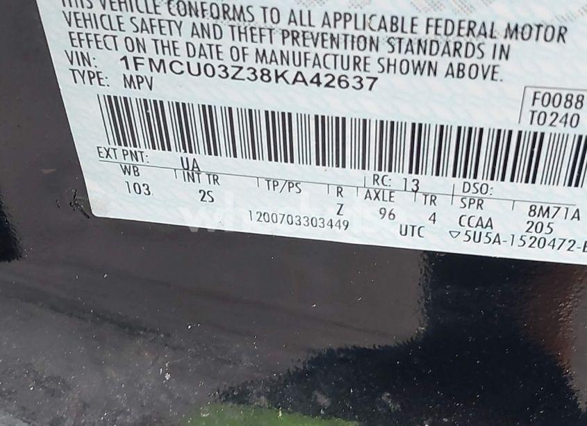 Photo 9 of 2008 Ford Escape XLT (VIN 1FMCU03Z38KA42637)