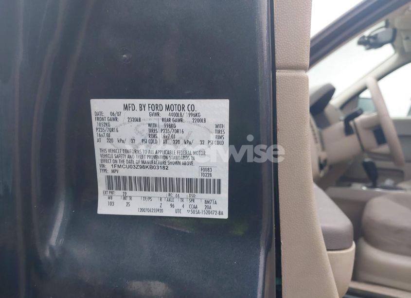 Photo 9 of 2008 Ford Escape XLT (VIN 1FMCU03Z98KB03182)