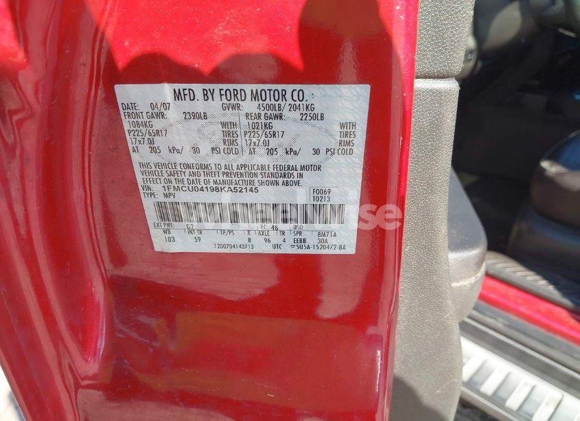 Photo 9 of 2008 Ford Escape LIMITED (VIN 1FMCU04198KA52145)