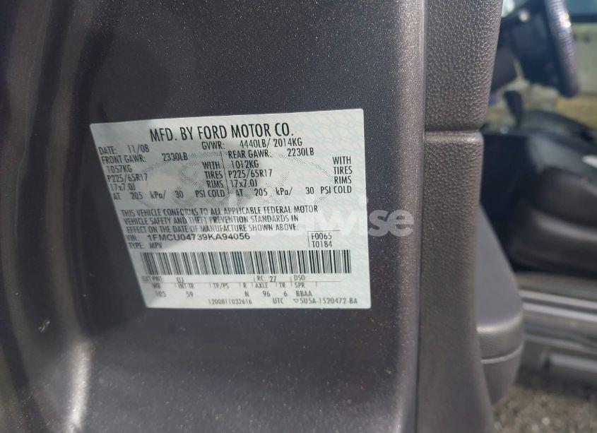 Photo 9 of 2009 Ford Escape LIMITED (VIN 1FMCU04739KA94056)