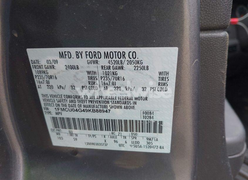 Photo 9 of 2009 Ford Escape LIMITED (VIN 1FMCU04G49KB88947)