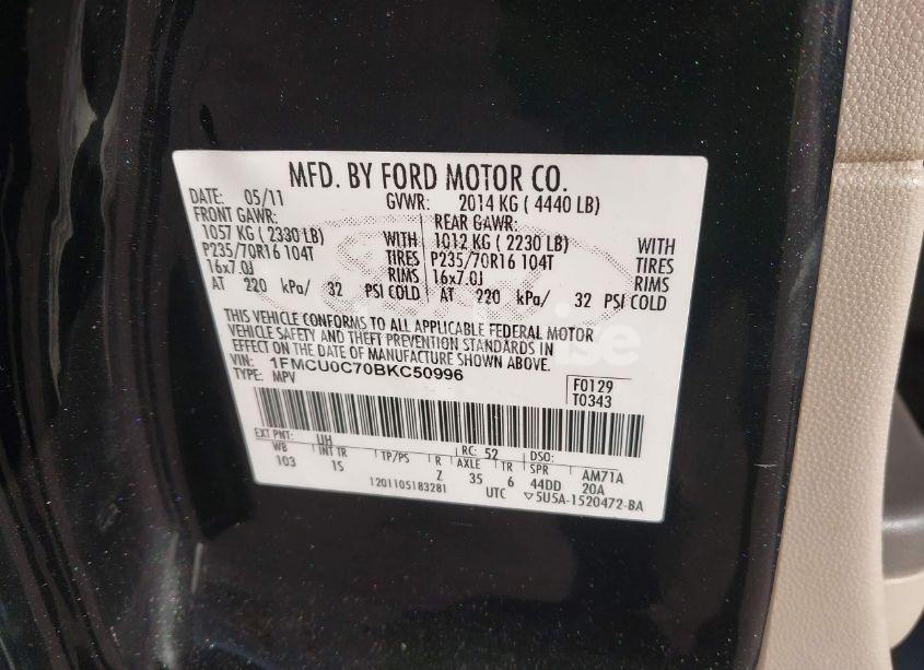 Photo 9 of 2011 Ford Escape XLS (VIN 1FMCU0C70BKC50996)