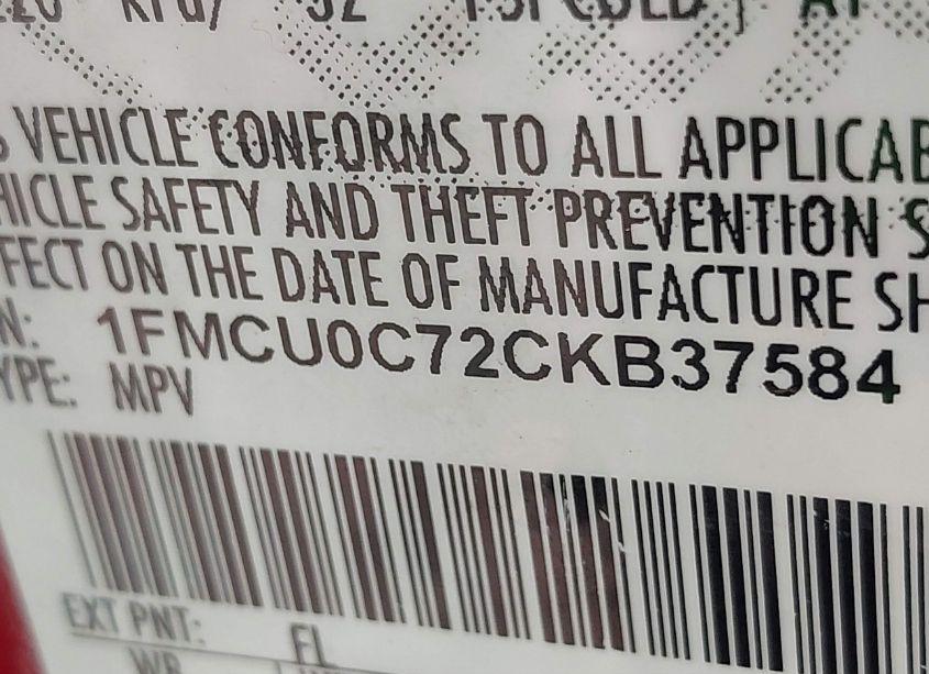 Photo 9 of 2012 Ford Escape XLS (VIN 1FMCU0C72CKB37584)