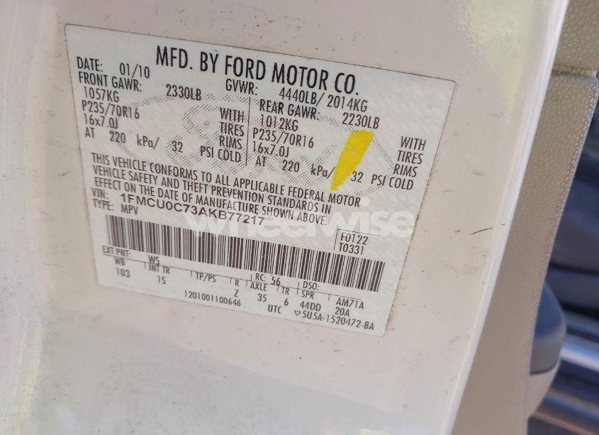 Photo 9 of 2010 Ford Escape XLS (VIN 1FMCU0C73AKB77217)