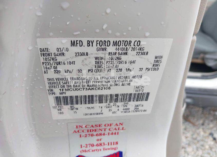 Photo 9 of 2010 Ford Escape XLS (VIN 1FMCU0C73AKC62106)