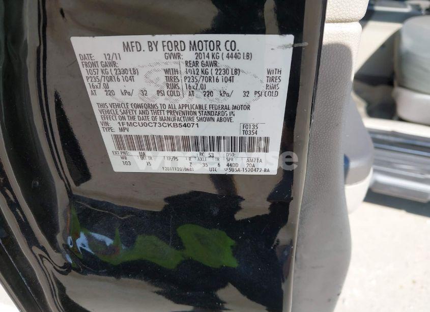 Photo 9 of 2012 Ford Escape XLS (VIN 1FMCU0C73CKB54071)