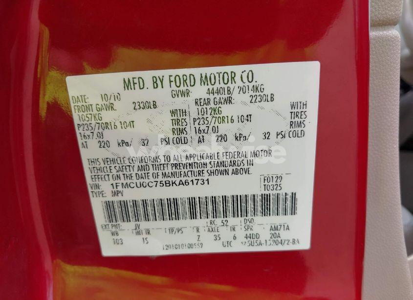 Photo 9 of 2011 Ford Escape XLS (VIN 1FMCU0C75BKA61731)