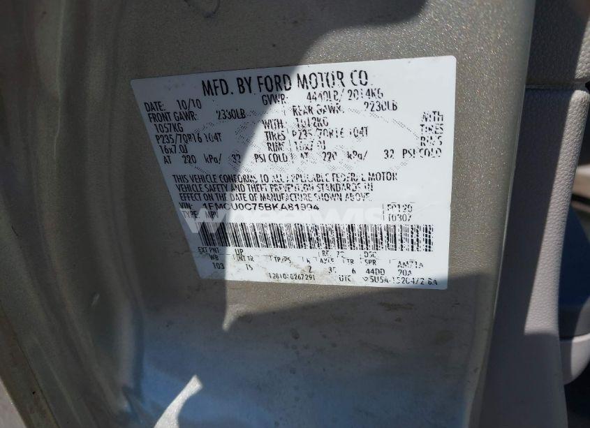 Photo 9 of 2011 Ford Escape XLS (VIN 1FMCU0C75BKA81994)
