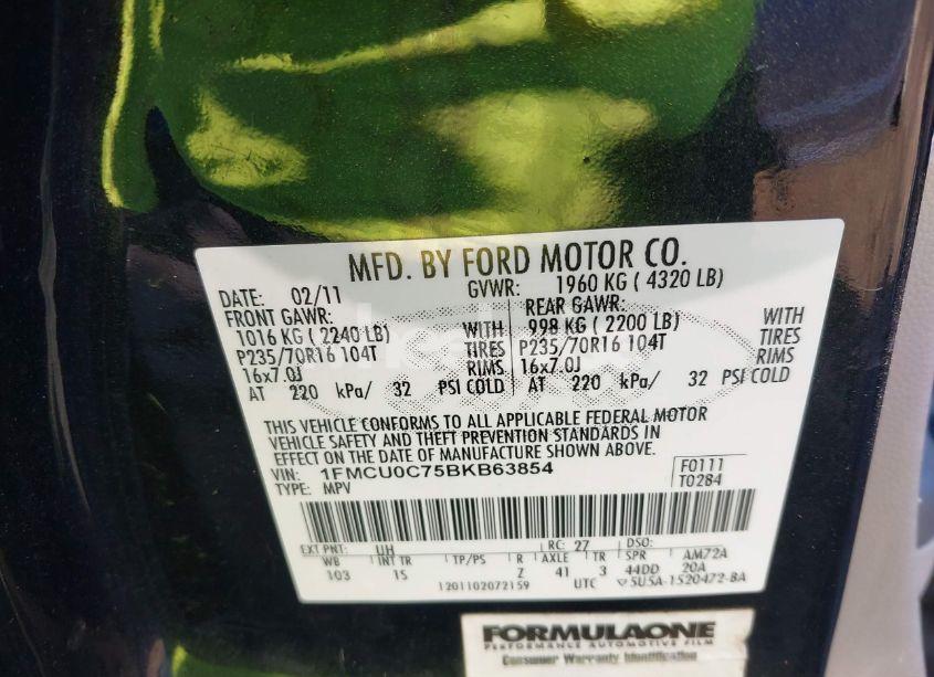 Photo 9 of 2011 Ford Escape XLS (VIN 1FMCU0C75BKB63854)