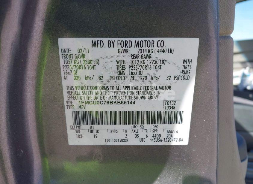 Photo 9 of 2011 Ford Escape XLS (VIN 1FMCU0C76BKB65144)