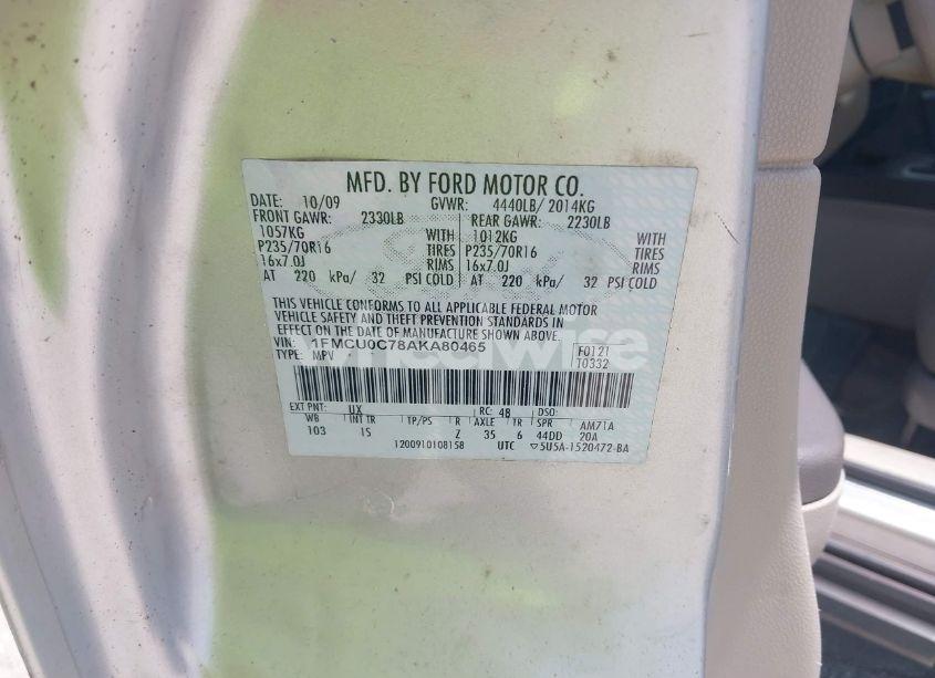 Photo 9 of 2010 Ford Escape XLS (VIN 1FMCU0C78AKA80465)