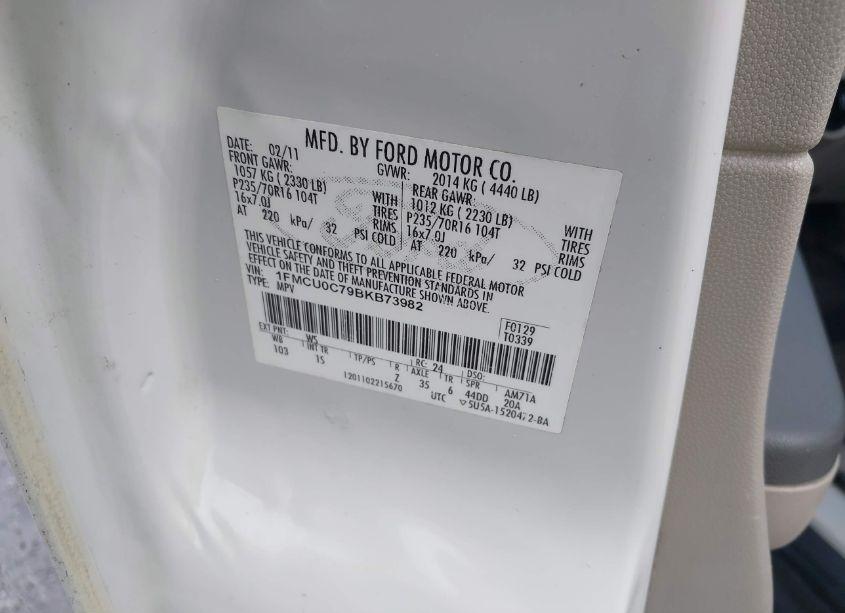 Photo 9 of 2011 Ford Escape XLS (VIN 1FMCU0C79BKB73982)