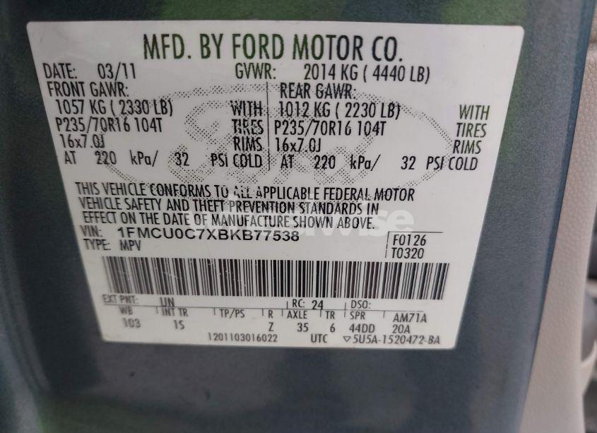 Photo 9 of 2011 Ford Escape XLS (VIN 1FMCU0C7XBKB77538)