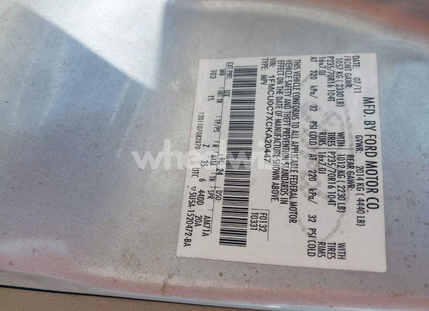 Photo 9 of 2012 Ford Escape XLS (VIN 1FMCU0C7XCKA20447)