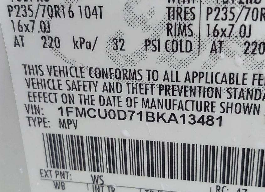 Photo 9 of 2011 Ford Escape XLT (VIN 1FMCU0D71BKA13481)