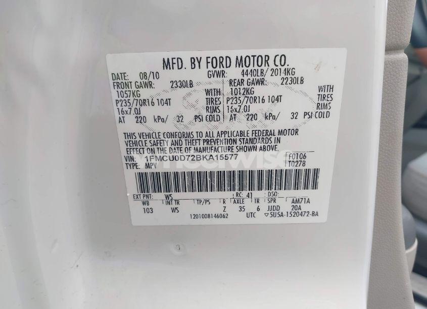 Photo 9 of 2011 Ford Escape XLT (VIN 1FMCU0D72BKA15577)