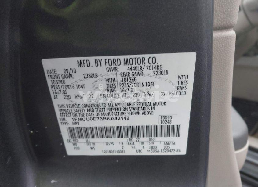 Photo 9 of 2011 Ford Escape XLT (VIN 1FMCU0D73BKA42142)
