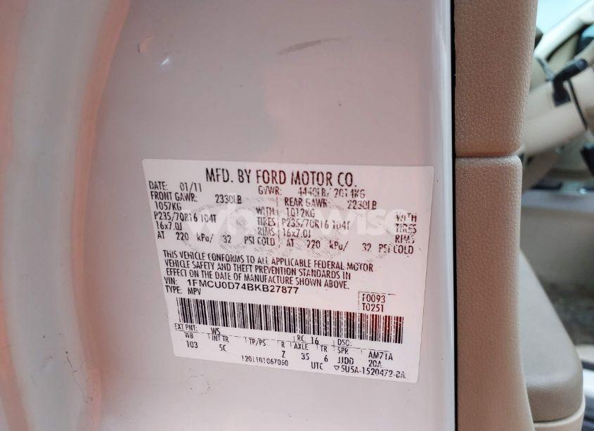 Photo 9 of 2011 Ford Escape XLT (VIN 1FMCU0D74BKB27877)