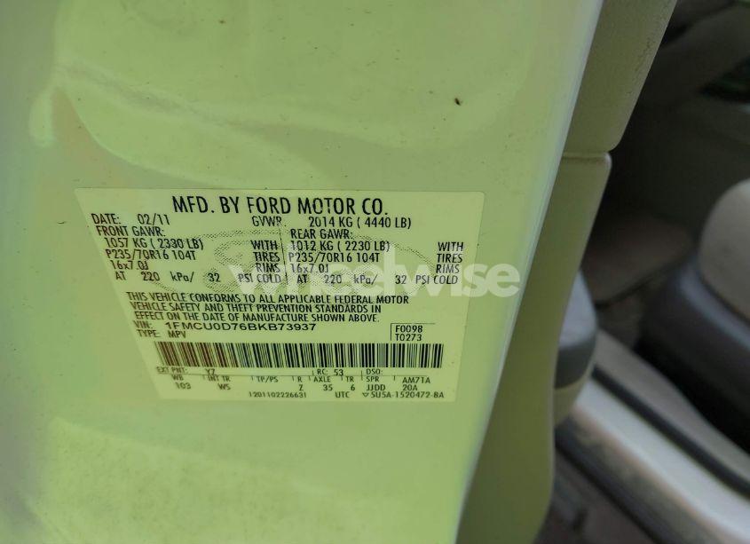 Photo 9 of 2011 Ford Escape XLT (VIN 1FMCU0D76BKB73937)