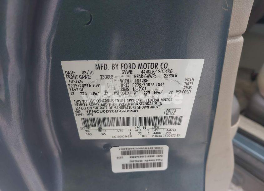 Photo 9 of 2011 Ford Escape XLT (VIN 1FMCU0D78BKA05541)