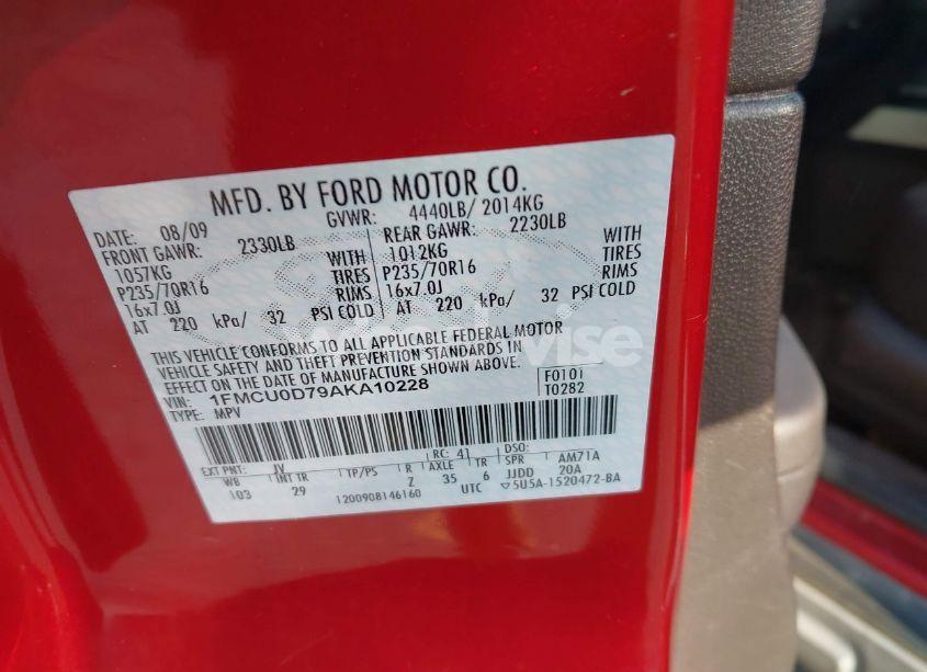 Photo 9 of 2010 Ford Escape XLT (VIN 1FMCU0D79AKA10228)