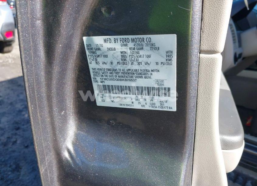 Photo 9 of 2011 Ford Escape XLT (VIN 1FMCU0DG0BKB09537)