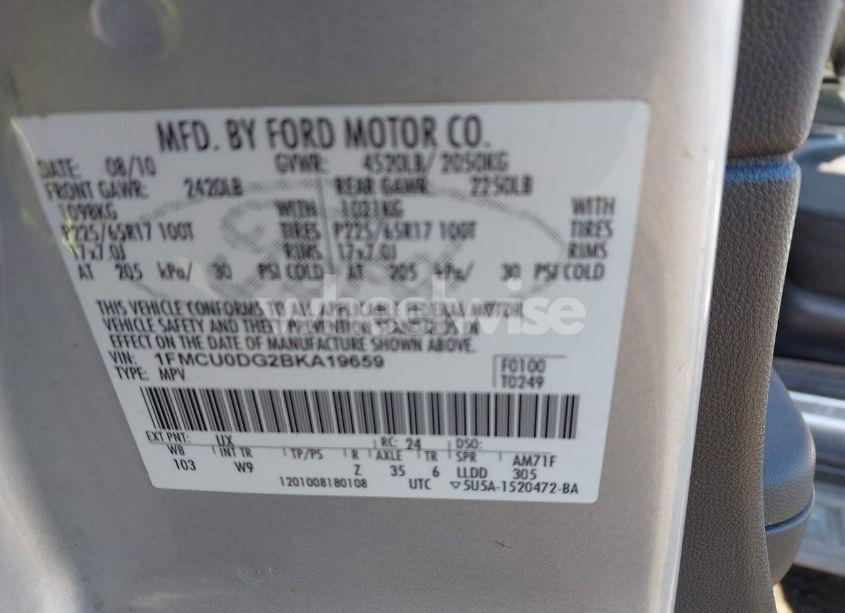 Photo 9 of 2011 Ford Escape XLT (VIN 1FMCU0DG2BKA19659)