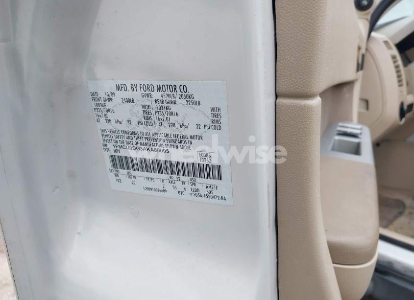 Photo 9 of 2010 Ford Escape XLT (VIN 1FMCU0DG3AKA80095)