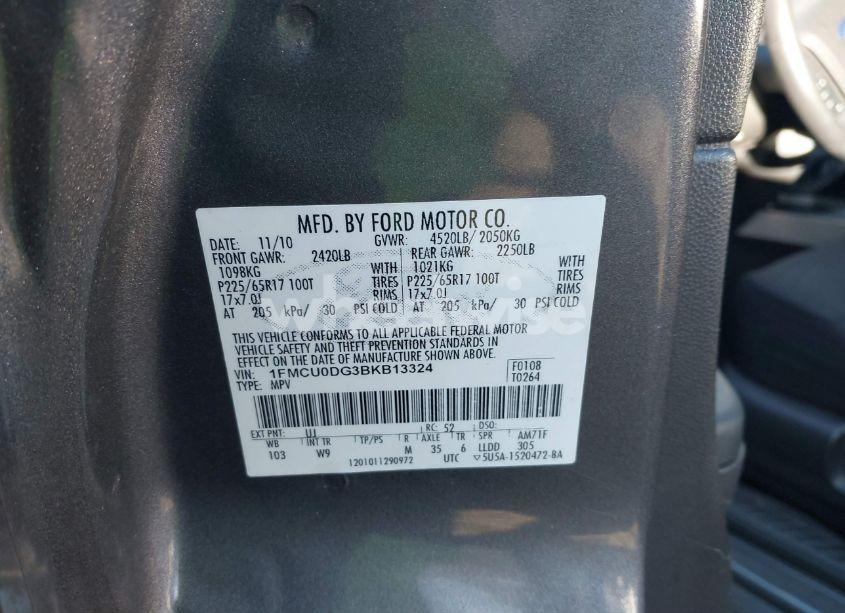 Photo 9 of 2011 Ford Escape XLT (VIN 1FMCU0DG3BKB13324)