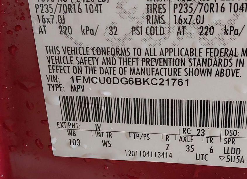 Photo 9 of 2011 Ford Escape XLT (VIN 1FMCU0DG6BKC21761)