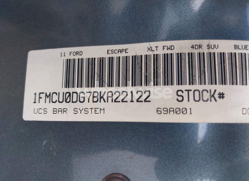 Photo 9 of 2011 Ford Escape XLT (VIN 1FMCU0DG7BKA22122)