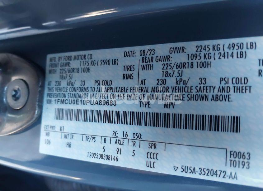 Photo 9 of 2023 Ford Escape PHEV (VIN 1FMCU0E10PUA89683)