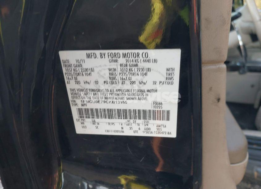 Photo 9 of 2012 Ford Escape LIMITED (VIN 1FMCU0E79CKB13165)