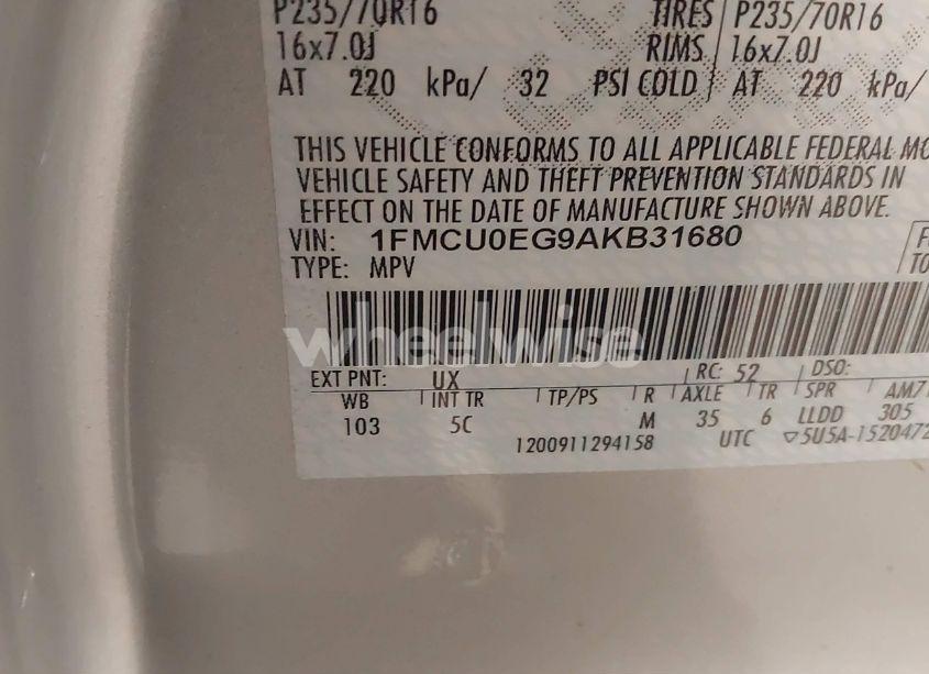 Photo 9 of 2010 Ford Escape LIMITED (VIN 1FMCU0EG9AKB31680)