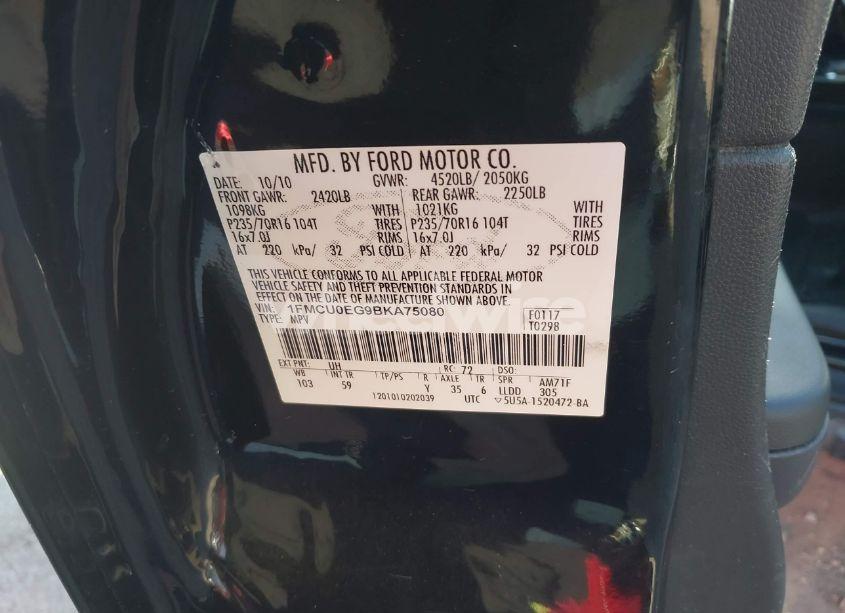 Photo 9 of 2011 Ford Escape LIMITED (VIN 1FMCU0EG9BKA75080)